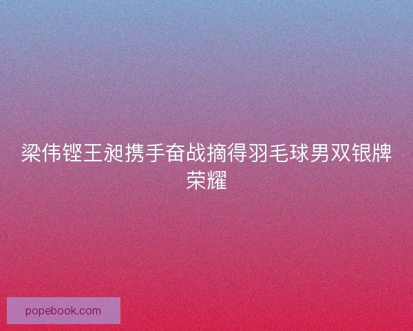梁伟铿王昶携手奋战摘得羽毛球男双银牌荣耀